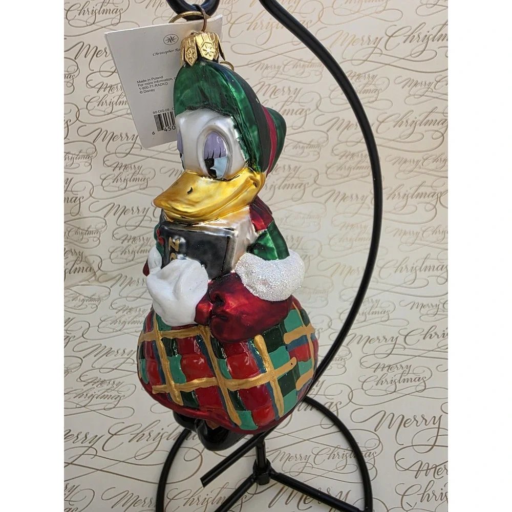 Christopher Radko Disney Caroler Daisy Duck Christmas Glass Ornament 6.5